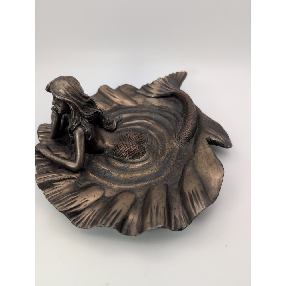 SUMMIT COLLECTION Art Nouveau Mermaid Tray Trinket Dish Vintage Hollywood Vanity - Picture 3 of 6